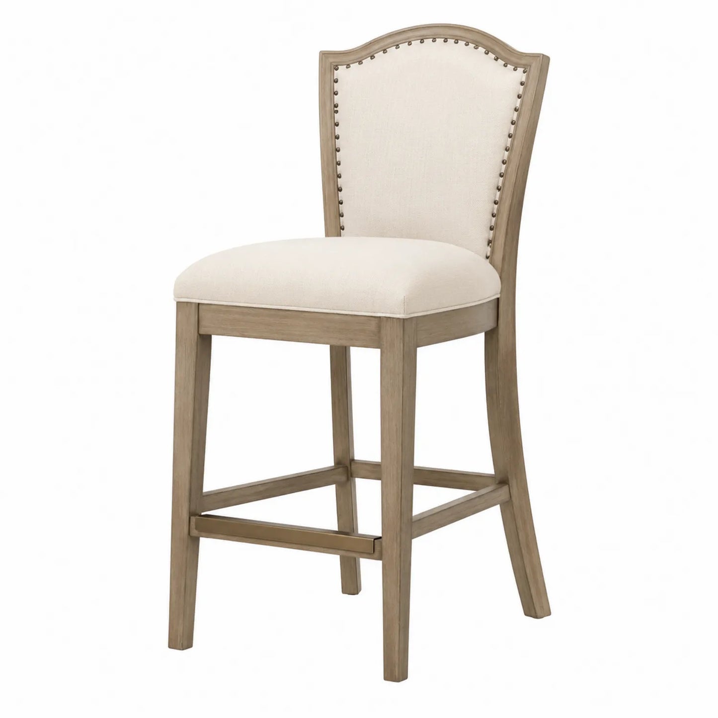 Tabouret de bar en bois avec assise beige