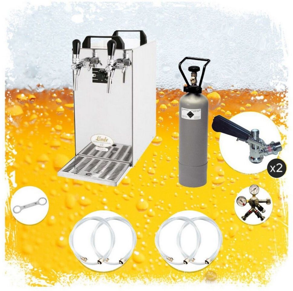 Pompe à bière ich-zapfe KONTAKT 40 Contact 2-wire set Green Line Kombi, flat 421 W largeur 22,7 cm Métal 230 V profondeur 47,8 cm