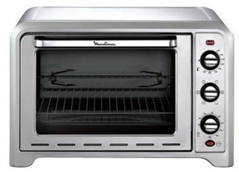 four électrique Moulinex OX485E10 39 L Chaleur tournante, Gril largeur 62,7 cm 2 000 W Tournebroche, Fenêtre de visualisation Gris hauteur 44,5 cm