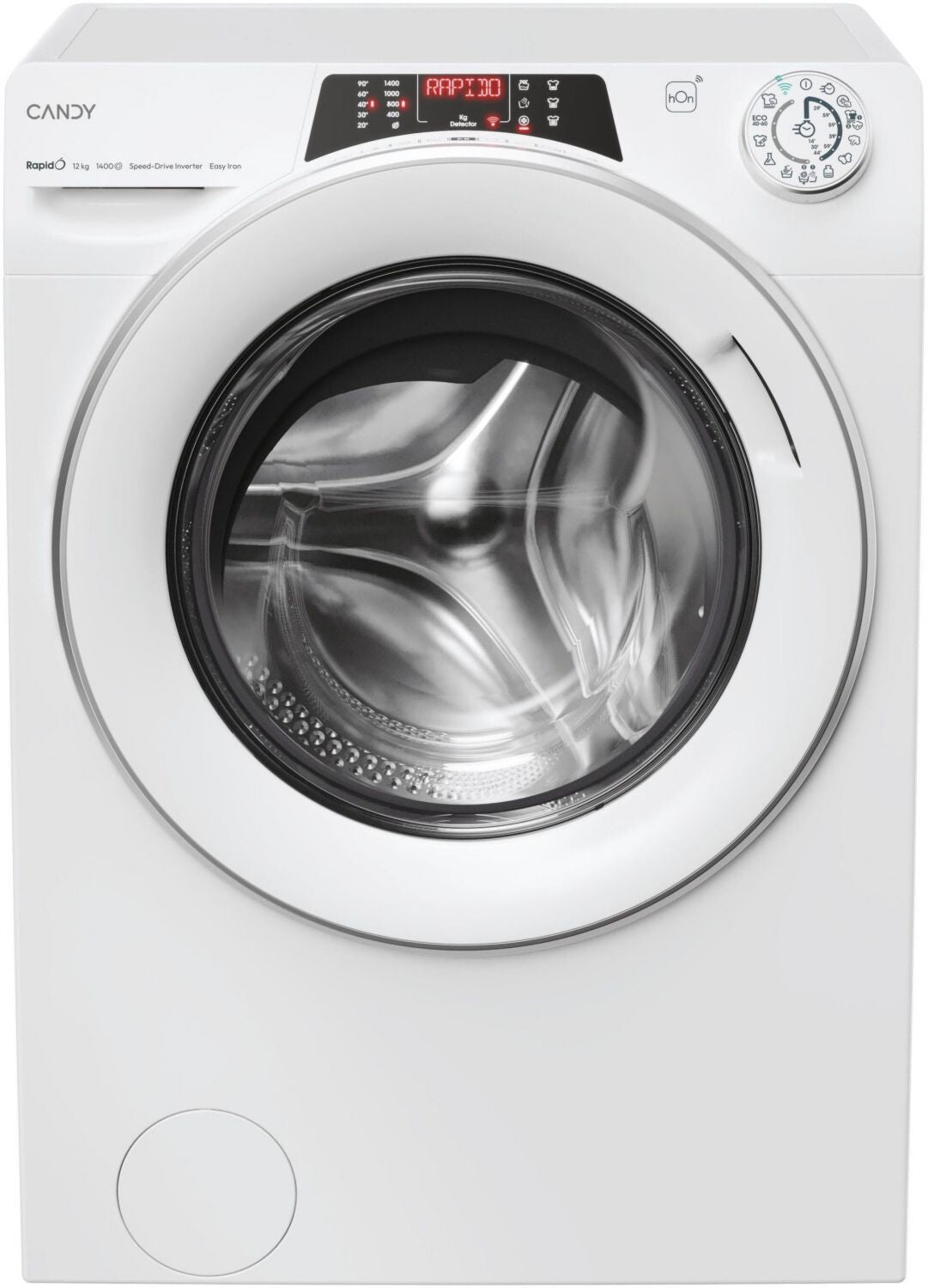 Candy RO14126DWMST-S Lave-linge 12 kg 1 400 tours/min Bluetooth Wi-Fi Nombre de tours/minute pendant l'essorage variable largeur 60 cm Moteur Inverter
