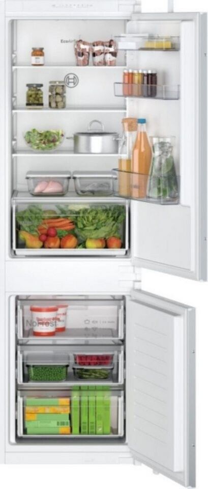 Bosch KIN86NSE0 Réfrigérateur froid ventilé 184 L 76 L largeur 54,1 cm Mémoire, Réfrigération rapide 2 portes 220V-240V, 240V Acier 35 dB LED Blanc