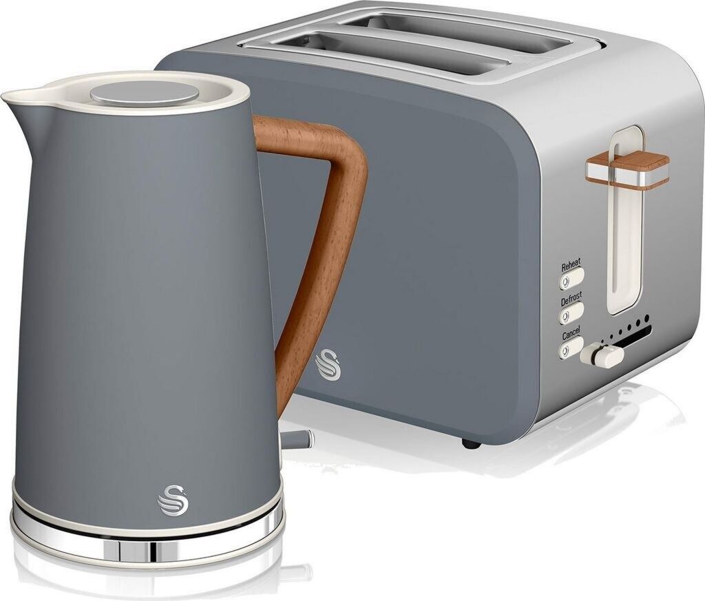Swan Nordic Breakfast Set grey STP2090GRYNEU Set petit-déjeuner 1,7 L 3 000 W Sans fil Gris