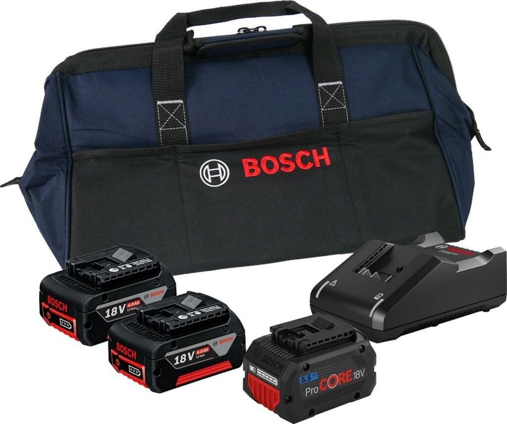 Bosch Starter-Set 18V 2 x 4,0 Ah (1600Z00038-Set3) Ensemble de batteries outillage Protection contre les surtensions 3 batteries