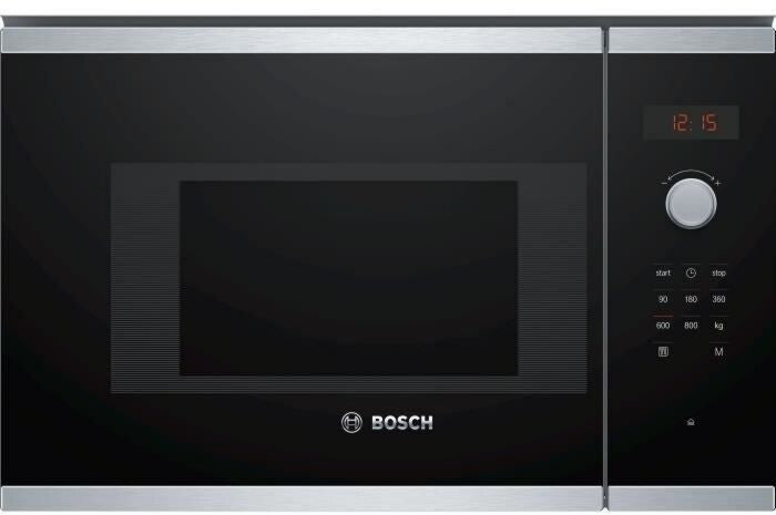 Bosch BFL523MS1F Fours à micro-ondes 20 L 800 W largeur 59,4 cm Grâtiner Programmable, Minuterie Éclairage intérieur, Plateau en verre 7 Inox Gris