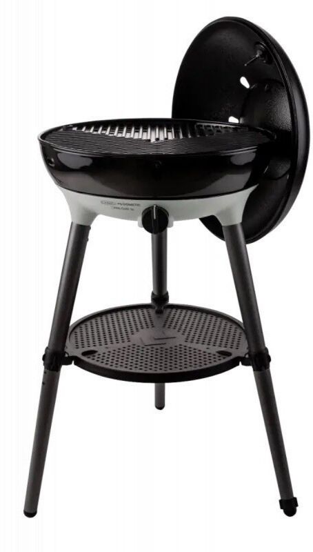 CADAC Carri Chef 50 BBQ Barbecue 46 cm De 6 à 8 personnes Couvercle, Chariot Surface de cuisson céramique pour Extérieur, Camping Noir Rond