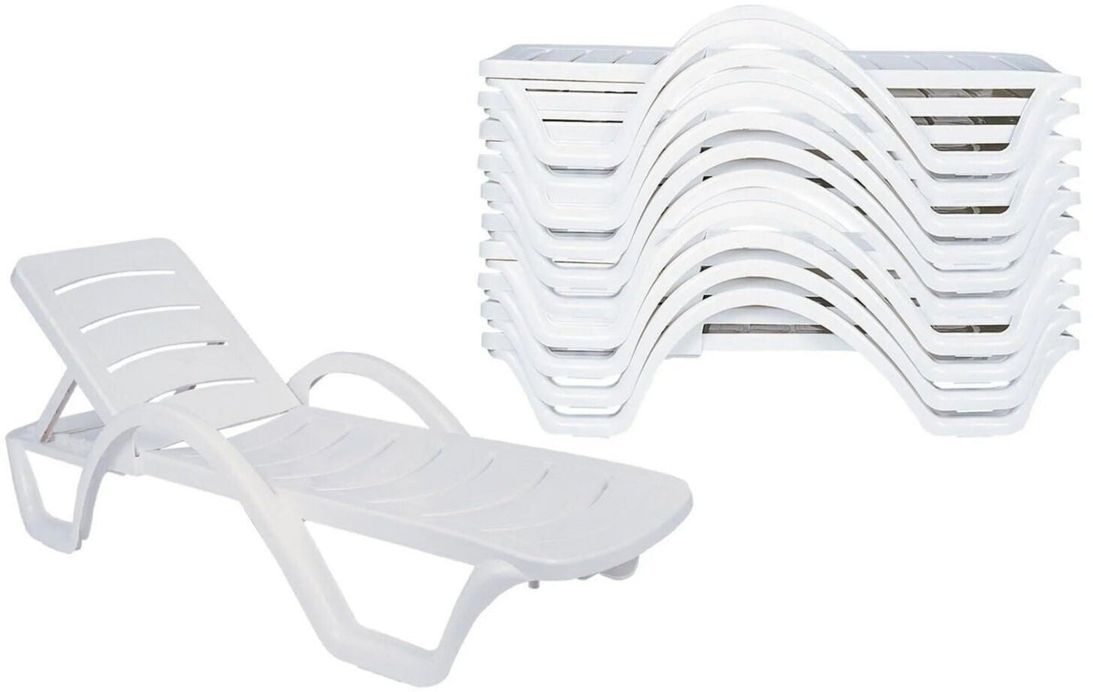 Chaise longue à roulettes Empilable CLP Havana (10 pcs.) Roulettes de transport, Avec roulettes Plastique Maniable