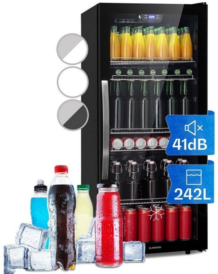 Armoire réfrigérée à boissons Klarstein HEA8-Beersafe-242-bl 10045903 242 L Statique 100 W largeur 55 cm 220 - 240 V Acier, Verre, Acier inoxydable