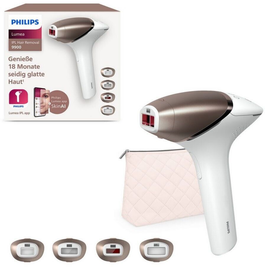 Philips Lumea Series 9900 SkinAI BRI951/01 Épilateur lumière pulsée Fonction lubrifiante, Technologie IPL 4 Rose, Violet, Doré, Blanc