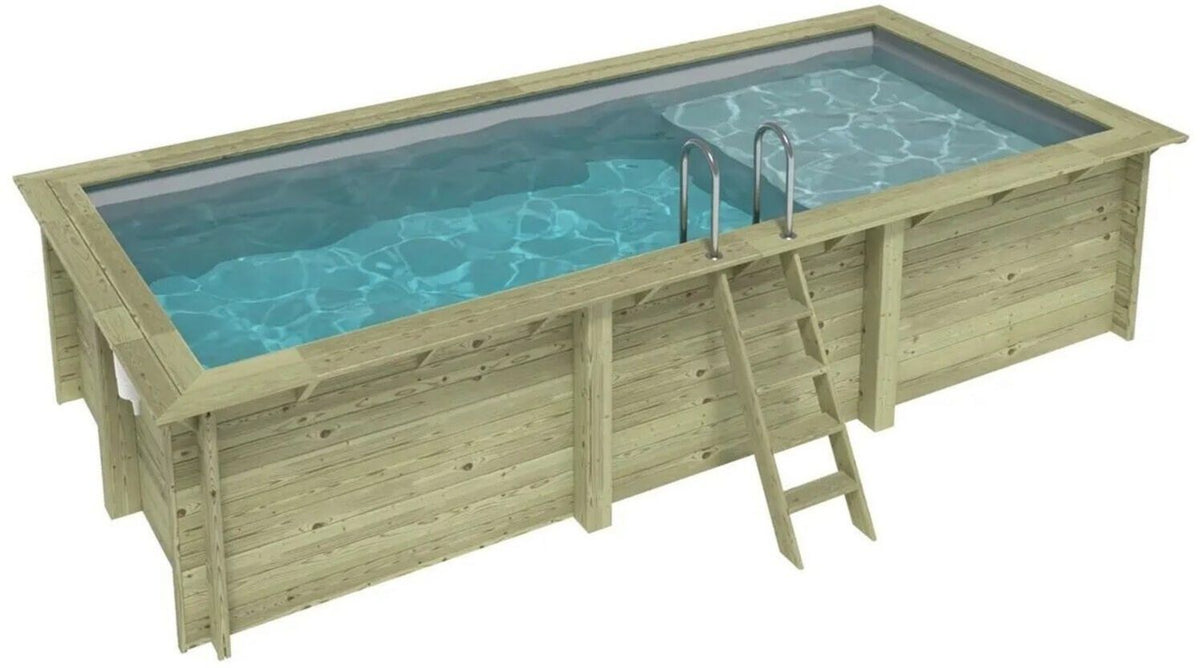 Piscine à poser Altanka BAS7307OSPU2+PLA307 largeur 285 cm longueur 610 cm Imprégné Bois Rectangulaire