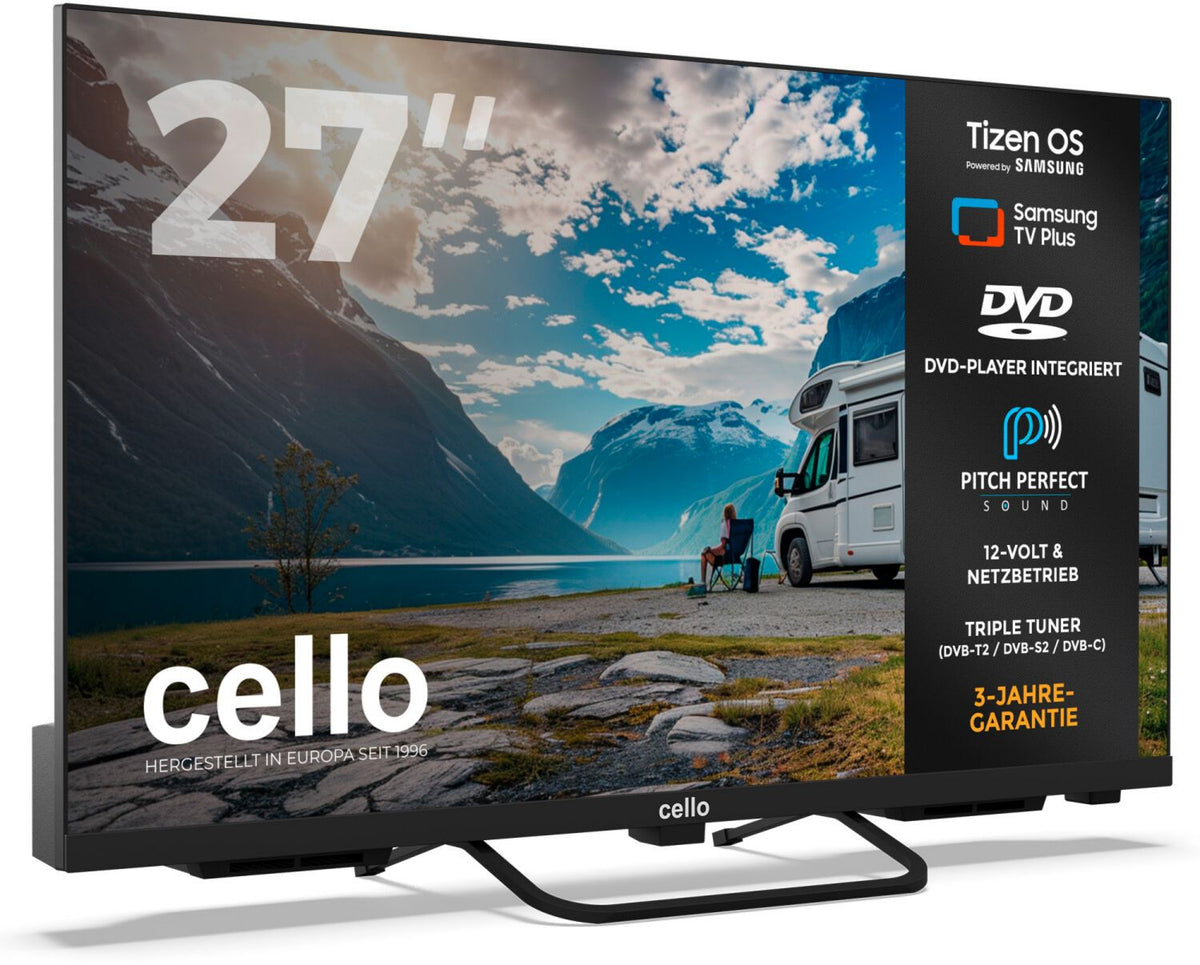 Téléviseur Cello CTRAV-TZF CTRAV-27TZF 27 pouces 1.920 x 1.080 pixels 16:9 69 cm Bluetooth Wi-Fi Gaming Hub Petite (<15 m²) Smart TV
