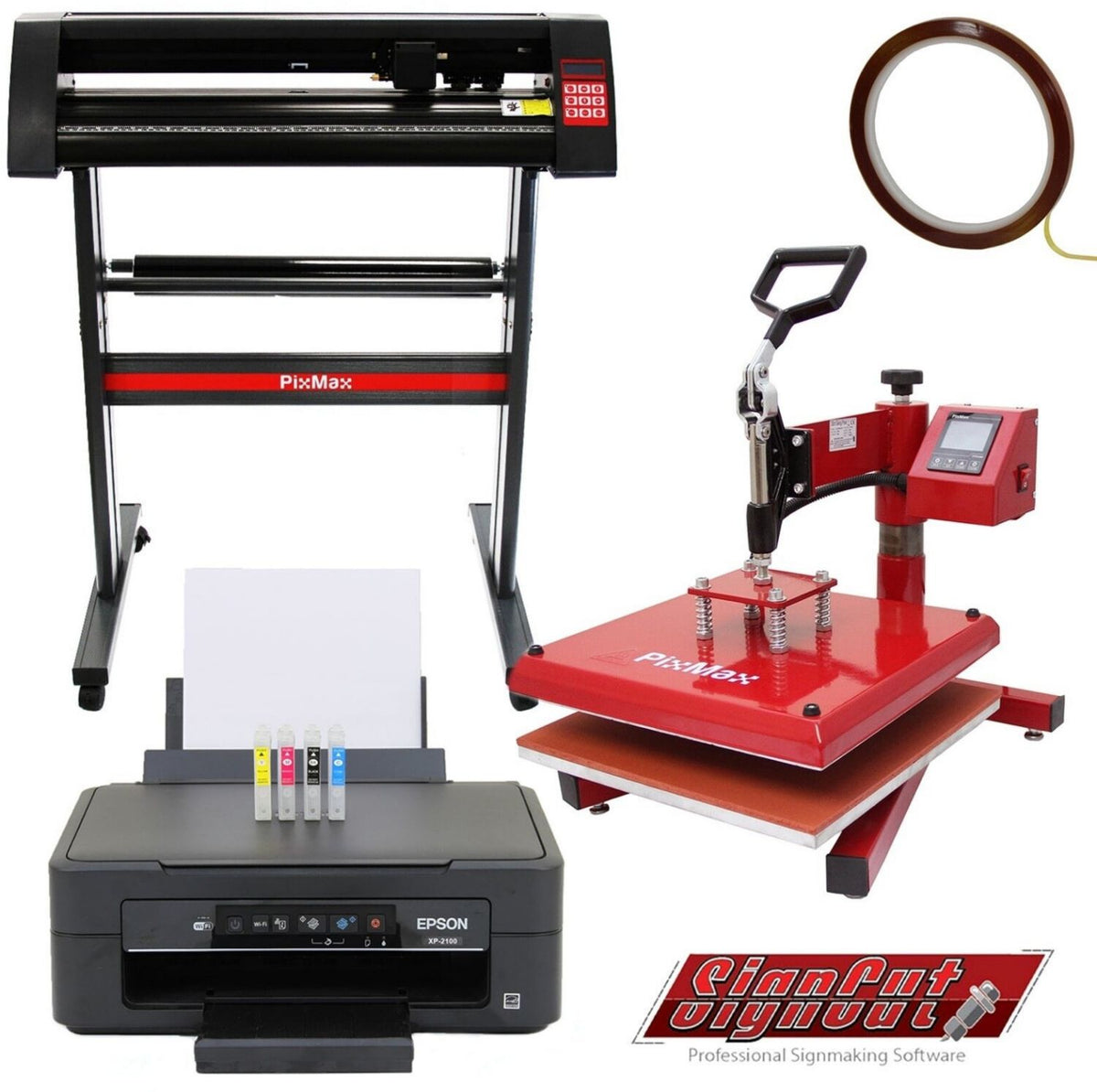Presse à chaud MonsterShop Swing 38cm, Traceur Vinyle 720mm & Imprimante Sublimation (27260)