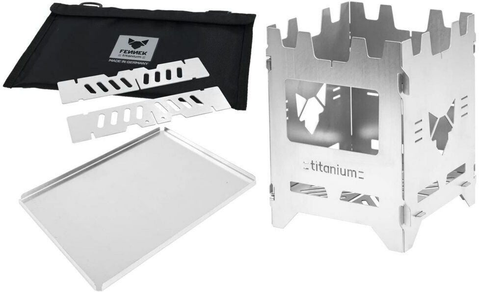 Barbecue Gris Fennek Grill Hobo Premium TITAN XL Set, grille, titane, carrée (DFW0035.66.002) hauteur 16 cm