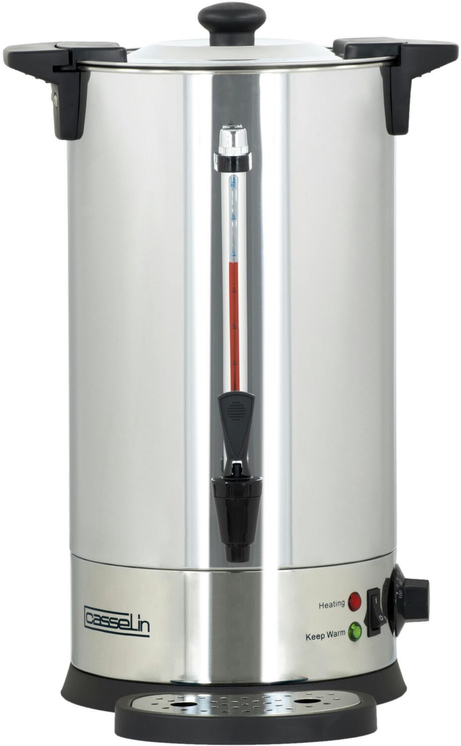 Fontaine à eau chaude Casselin Distributeur d'eau 10 l 1 600 W largeur 22,5 cm Sélection de la température Acier inoxydable hauteur 47 cm Silver