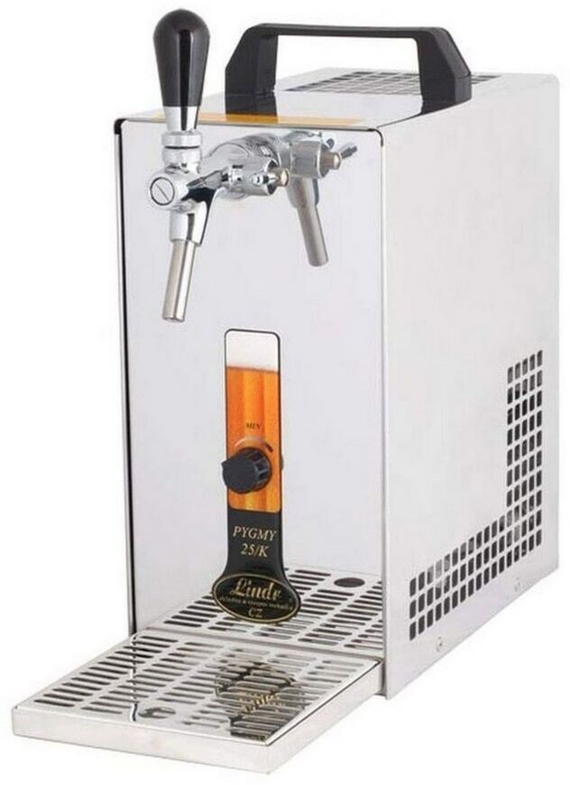 Pompe à bière Lindr PYGMY 20K 93 W largeur 16,7 cm Plateau récolte-gouttes, Compression à air Acier inoxydable hauteur 36,8 cm profondeur 42,8 cm