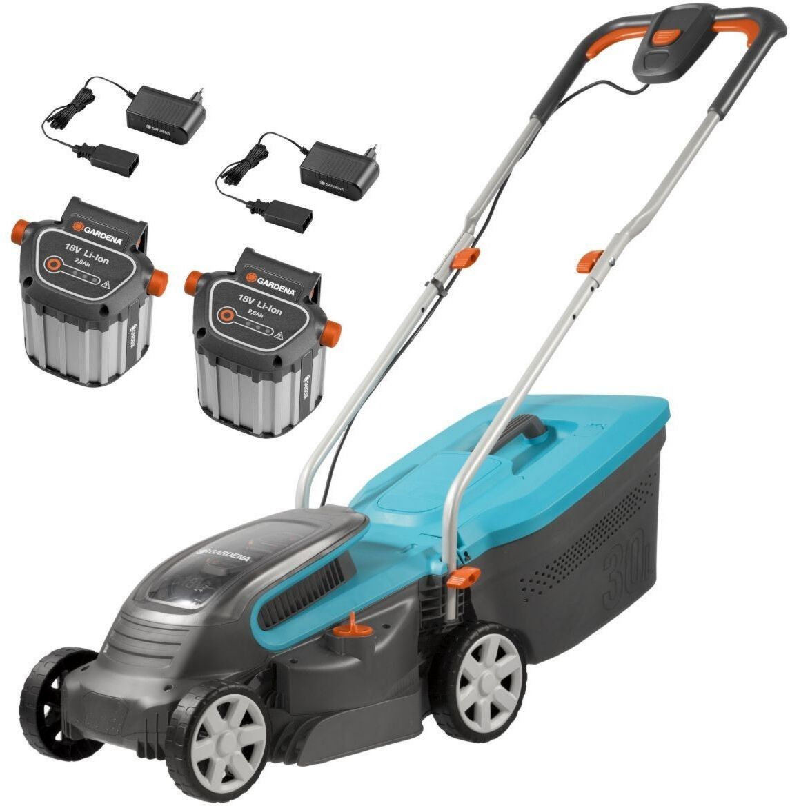 Gardena PowerMax Li-18/32 5039-20 Tondeuse à gazon 2,6 Ah 32 cm 18 V Sans fil Batterie – pour terrain jusqu'à 230 m²