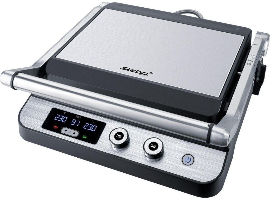 Gril de contact Steba FG 120 27 x 24 cm 1 800 W De 2 à 3 personnes Minuteur pour Balcon, Table