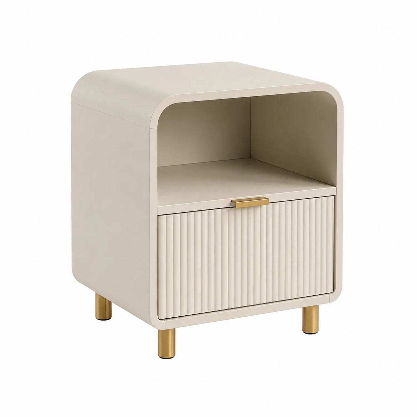 Table de chevet en bois MDF avec tiroir Beige