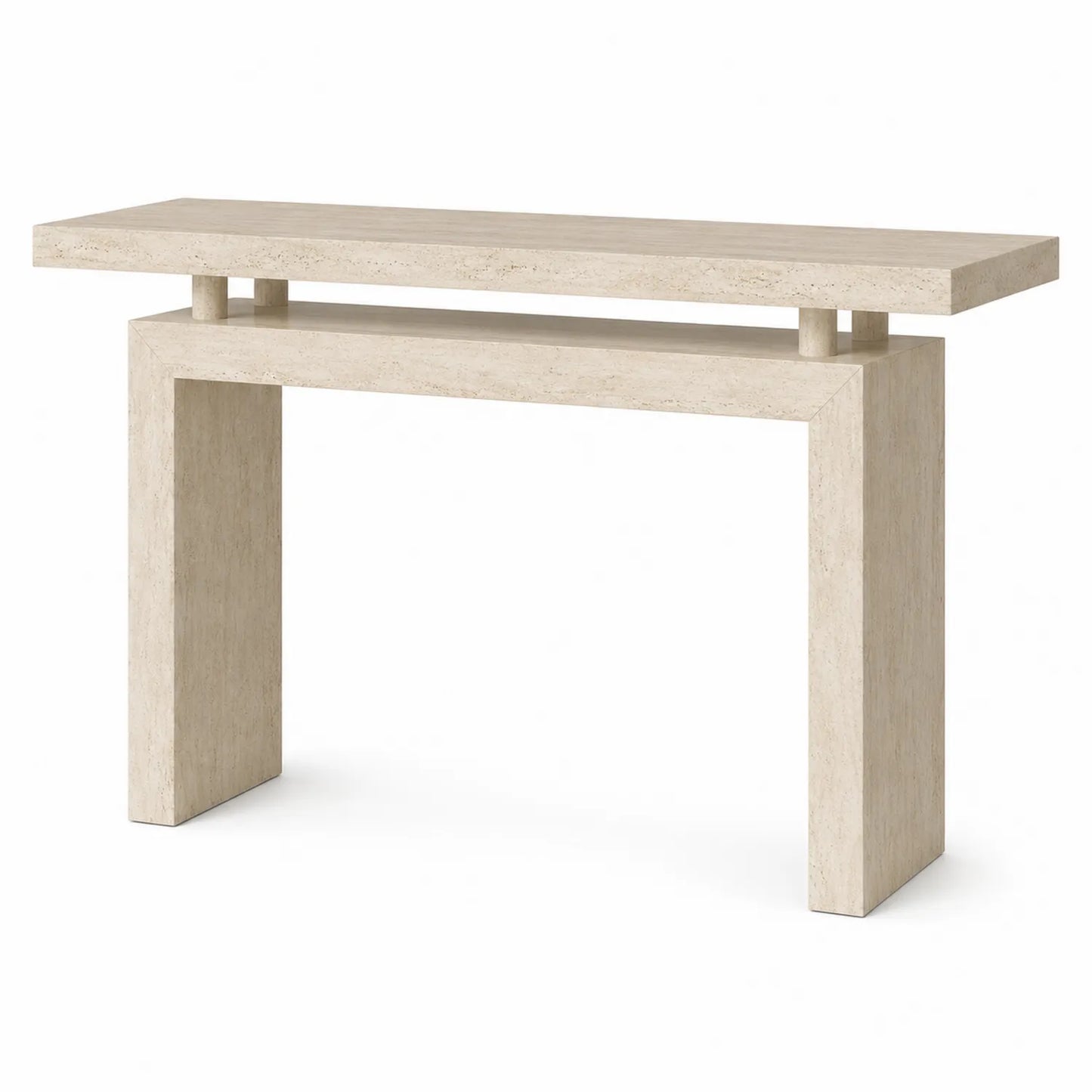 Console en travertin beige 120x30x80 cm