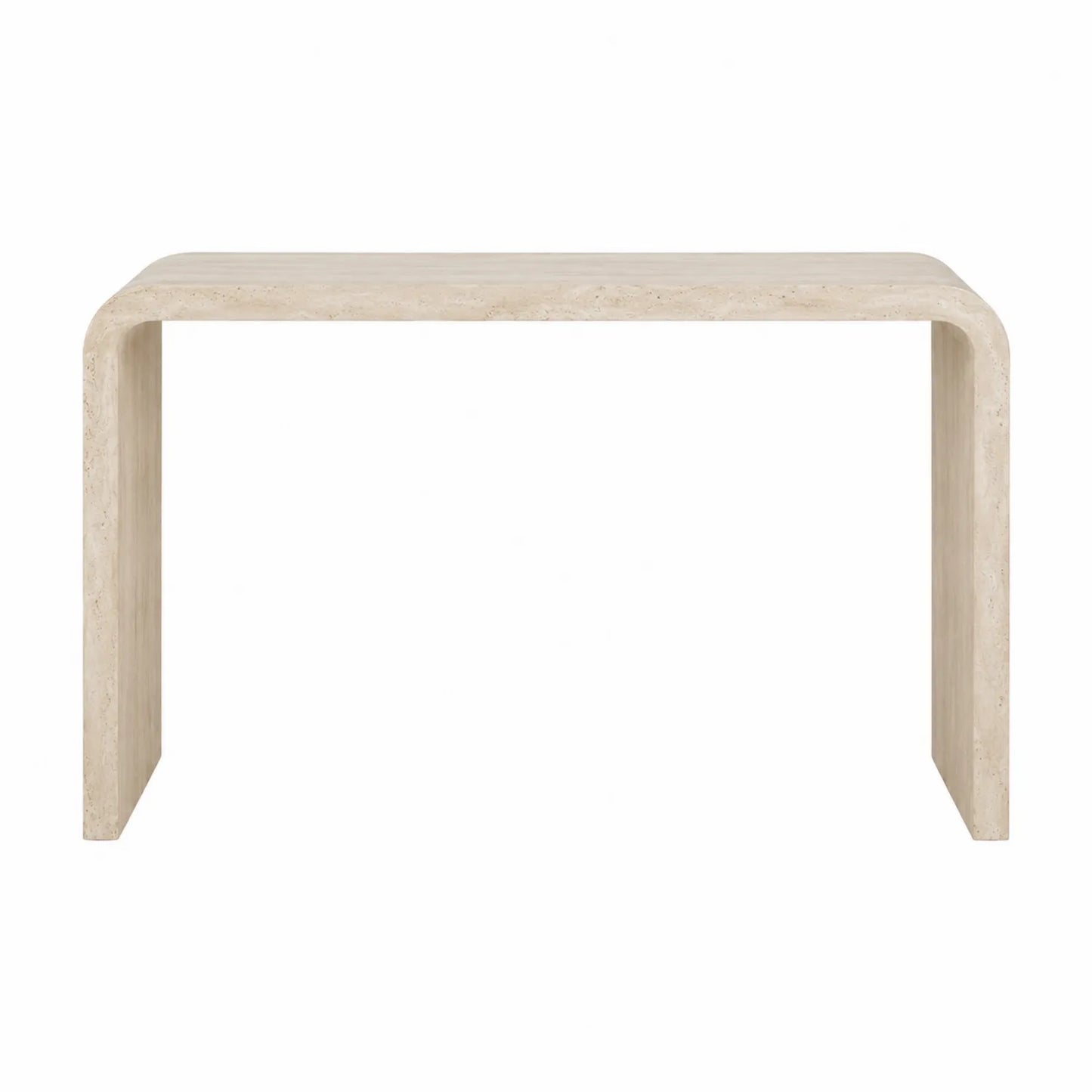 Table console rectangulaire travertin 120x35x75 cm