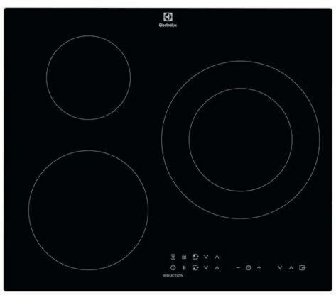 Electrolux LIT60336 Plaque de cuisson 7 350 W largeur 59 cm Minuterie, Signal sonore d'arrêt de fonctionnement Verre 220 - 240 V hauteur 52 cm Noir