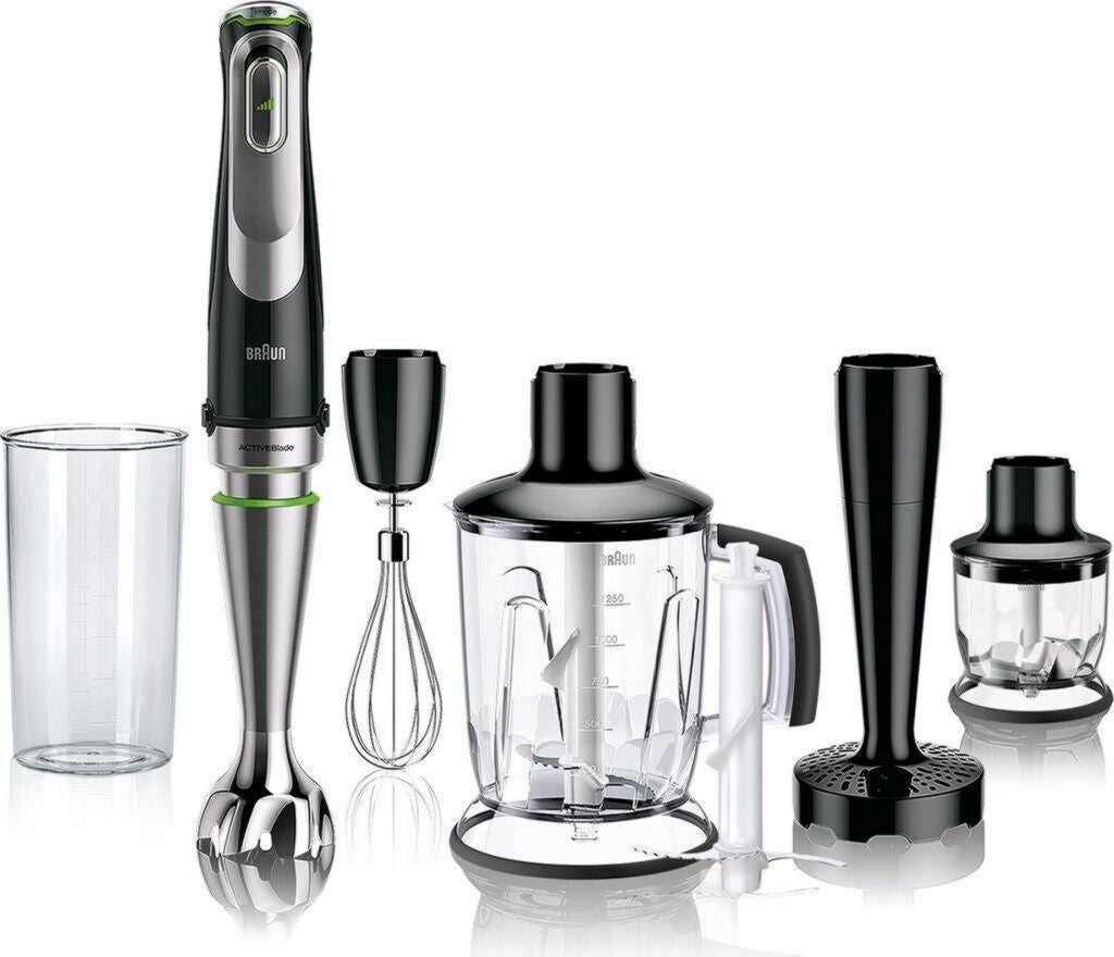 Braun MQ 9147X Mixeur multifonction 1,25 L 1 200 W Réglage en continu de la vitesse, Fonction pulse Fouet ballon Sans BPA 3 vitesses Noir