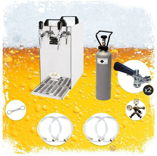 Pompe à bière ich-zapfe KONTAKT 40 Contact 2-wire set Green Line Kombi, flat 421 W largeur 22,7 cm Métal 230 V profondeur 47,8 cm