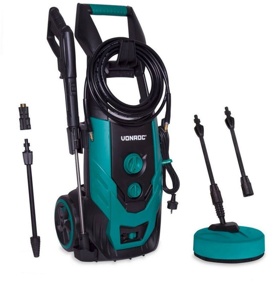 VONROC V22-2 2200W 170 bar Nettoyeur haute pression électrique 170 bars 450 l/h Réservoir de détergent intégré, Avec adaptateur de tuyau Secteur