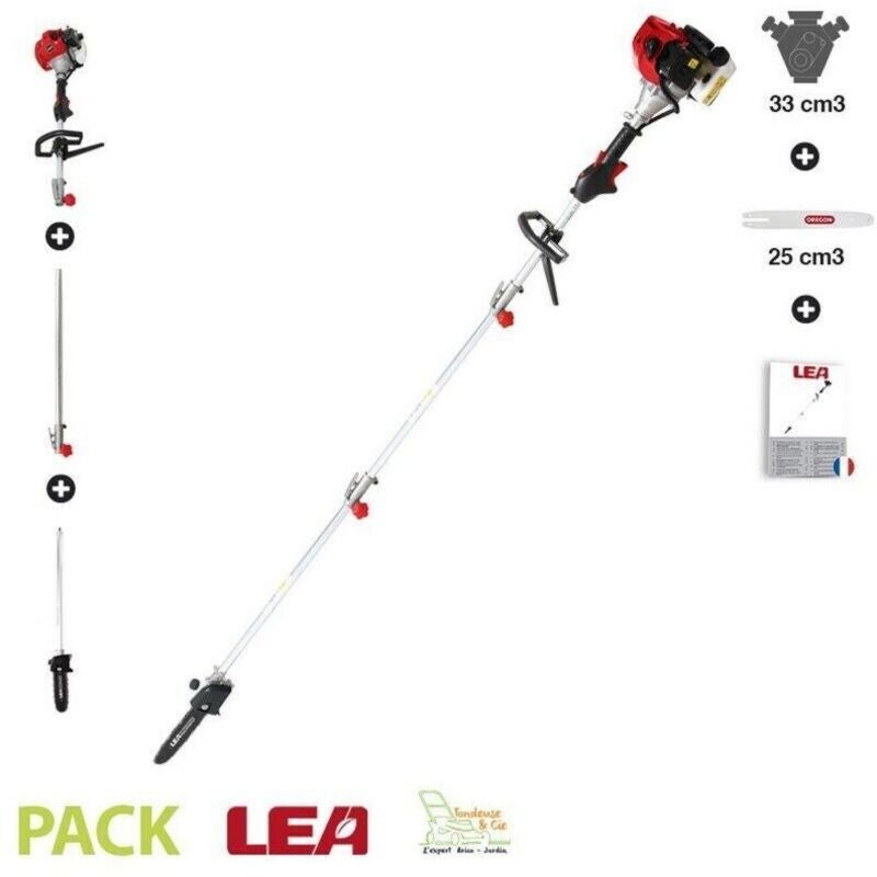 Élagueuse sur perche thermique Lea LE33326-25A lame 25 cm 1,4 CV pour Soin des arbres