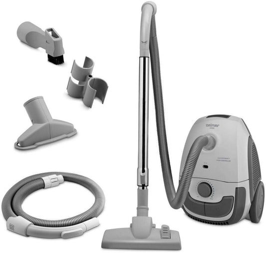 Aspirateur traîneau avec sac filtration HEPA Zelmer ZVC221 réservoir 2 L 800 W Tuyau d'aspiration pour Sols durs/carrelage, Moquette/tapis 78 dB Gris