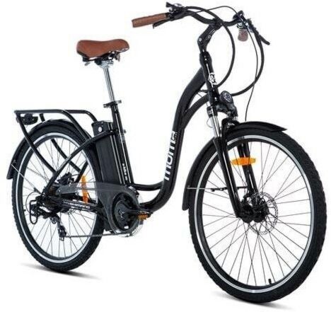 Vélos électriques moteur brushless Moma Bikes Ebike 26.2 Hydr One Size grey/black 16 Ah 36 V 250 W Avec béquille latérale pour Comfort 7 vitesse(s)