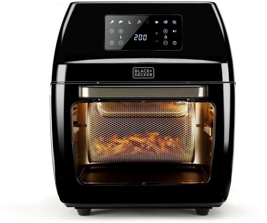 Friteuse à air chaud Black & Decker BXAF1200E 12 L largeur 32 cm 1 700 W Sans graisse 8 Cuisson automatique Plastique Touches sensitives Noir