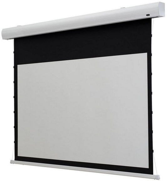 Écran de projection motorisé celexon HomeCinema Tension - MWHT 220 x 124 cm, 100' 100 pouces 16:9 Bordure noire, Bordure inférieure noire Avant Blanc