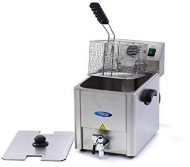 Friteuse électrique Optima 9300415 3 250 W Avec couvercle Inox Bouton rotatif Argenté Rectangulaire – température 0 - 180 °C