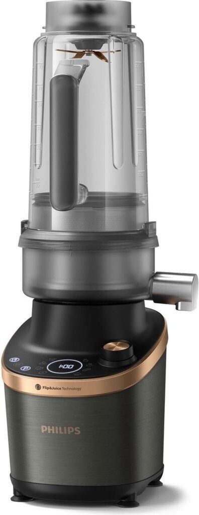 Philips HR3770/00 High Speed Flip & Juice Blender Couper, Nettoyage automatique Bol mixeur, Écran Sans BPA Noir