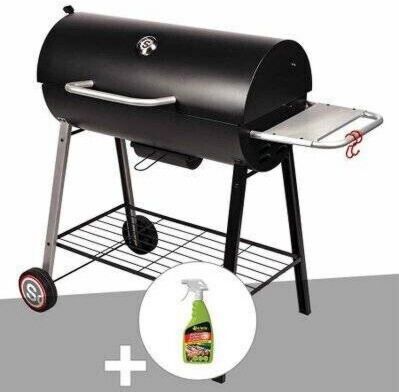 Somagic à charbon sur chariot Michigan (872007495) Barbecue 67 x 32,5 cm largeur 104,5 cm 10 personnes et + Thermomètre intégré au couvercle, Chariot