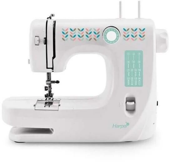 Machine à coudre mécanique Harper MAC3POP 9 W Marche arrière, Boutonnière automatique Enfilage simplifié, Coupe-fil