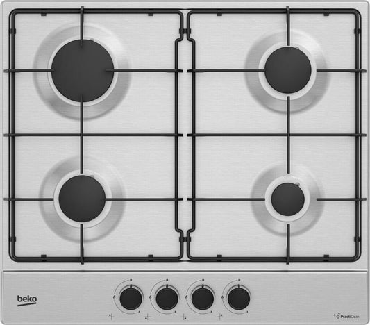 Beko HIAG64223SXE Plaque de cuisson largeur 60 cm 7 400 W Acier inoxydable 220 - 240 V Manettes hauteur 4,6 cm profondeur 51 cm