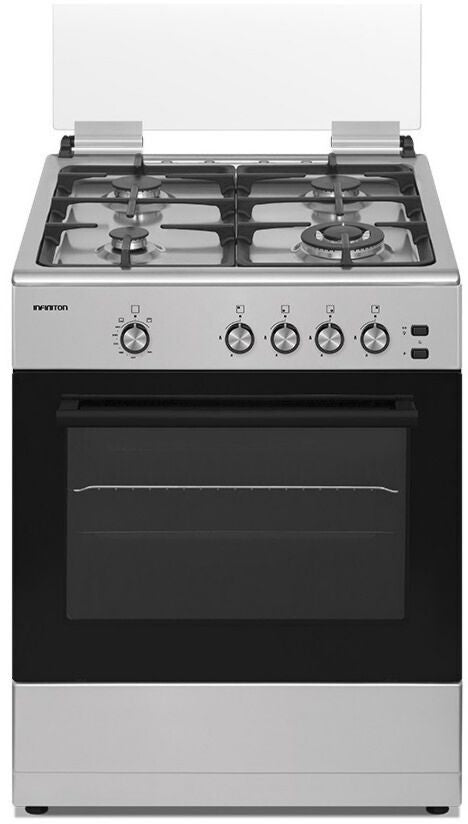 Gazinière Infiniton CC61EHX 55 L 4 foyers 3 500 W Moyenne largeur 60 cm Butane, Gaz naturel hauteur 83 cm profondeur 61 cm