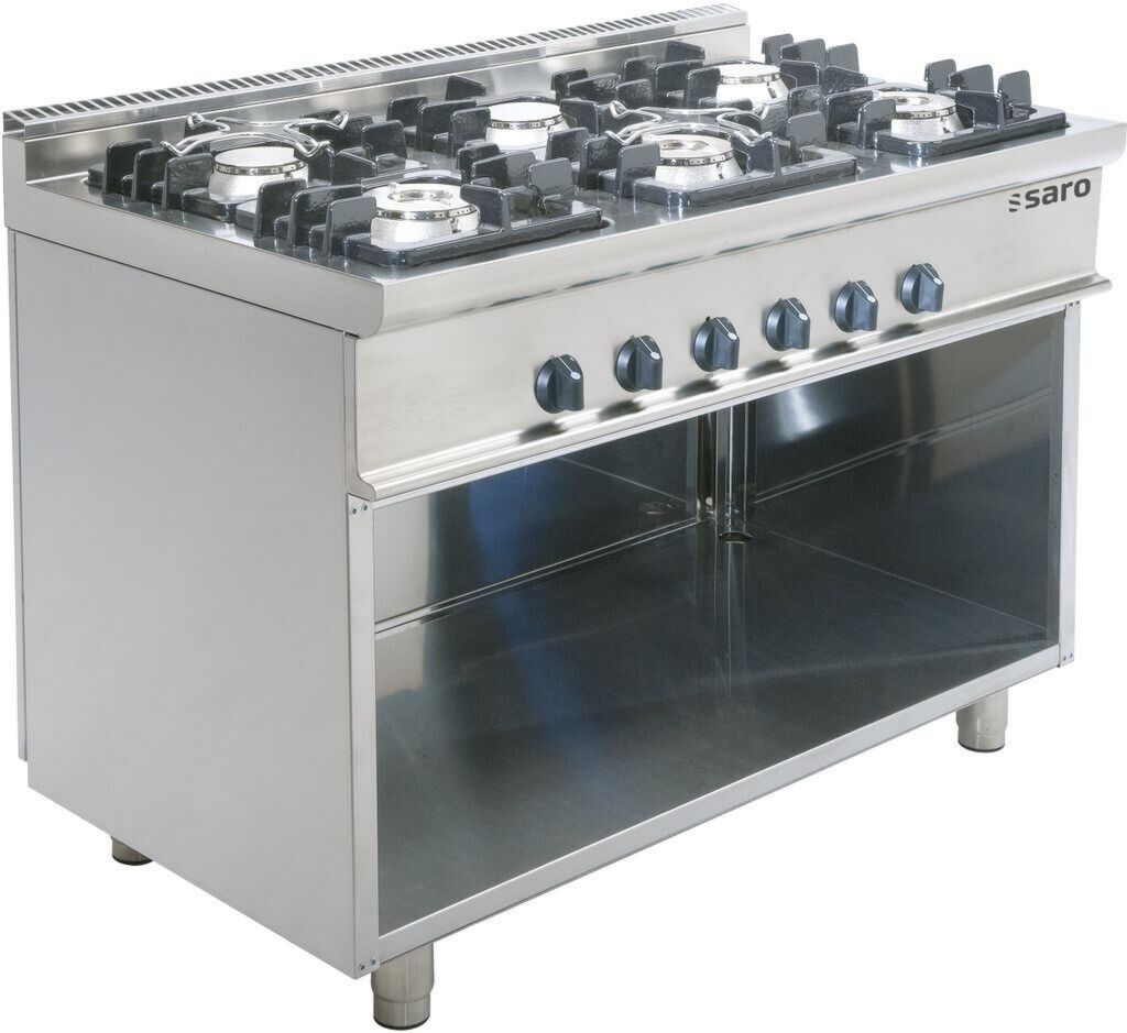 Saro Cuisinière gaz avec base ouverte E7/KUPG6BA Cuisinière professionnelle