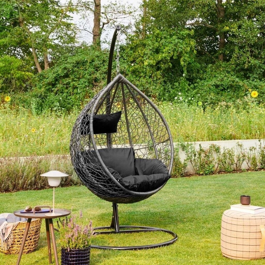 Fauteuil suspendu avec support structure en métal – Home Deluxe 50923 120 kg Polyester