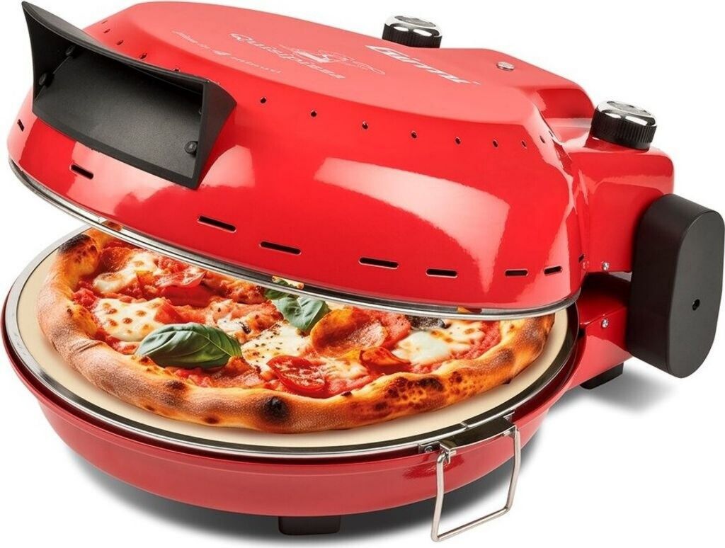 Mini four à pizza Girmi Quisipizza FP5002 1 800 W largeur 40 cm Chaleur sole+voûte Thermostat réglable, Minuteur Métal Rouge hauteur 16 cm
