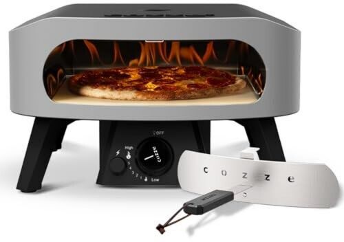Four à pizza extérieur Cozze CLASSIC 90430 Chaleur sole+voûte Électrique, Gaz Thermostat réglable Noir