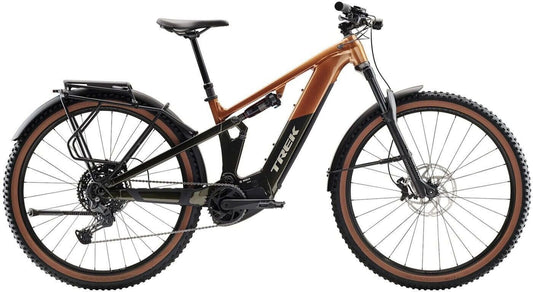Vélos électriques Trek Powerfly+ FS 4 Equipped Gen 4 - 2025 pennyflake olive 16,6 Ah 36 V 250 W Avec éclairage, Avec batterie intégrée au cadre