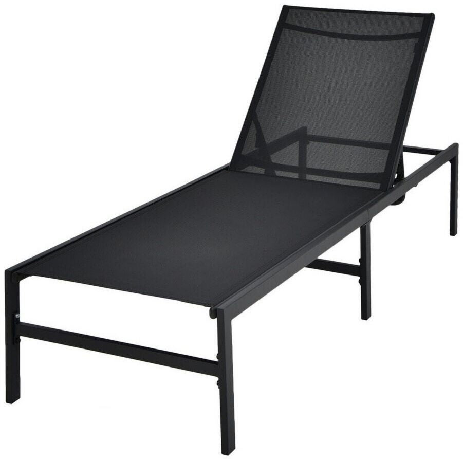Chaise longue à roulettes Léger, Résistant Costway NP10501DK Roulettes de transport 150 kg – structure en acier
