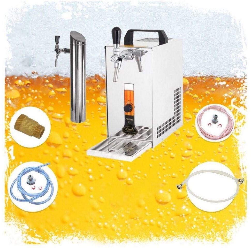 ich-zapfe PYGMY 20/K avec pompe à membrane, refroidisseur sec monocircuit, 25 L/h, incl. colonne de service Pompe à bière Acier inoxydable Argent