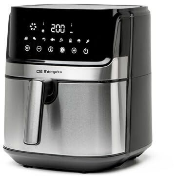 Orbegozo FDR 6510 Friteuse à air chaud 6,5 L largeur 29 cm 1 700 W Cuve amovible Sans graisse 8 Avec couvercle, Thermostat réglable Inox Argenté