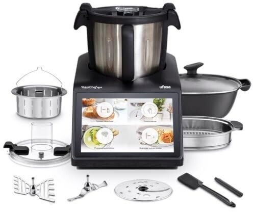 Ufesa TotalChef RK10 Robot de cuisine 4,5 L 1 400 W largeur 37,5 cm 15 Wi-Fi Touche turbo Écran tactile 13 vitesses Noir hauteur 41,3 cm