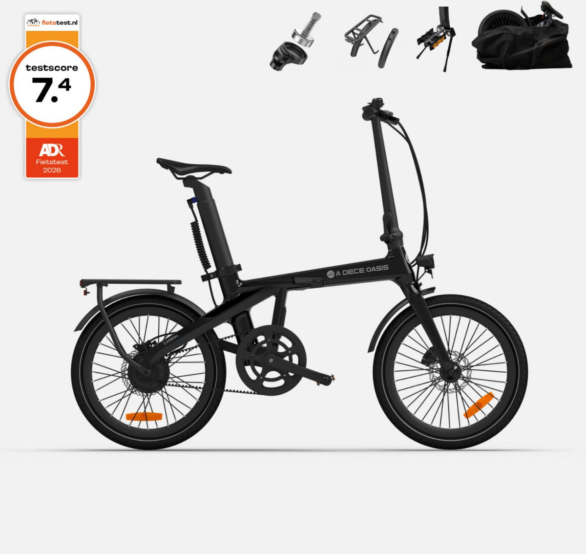 Vélos électriques 36 V ADO Air Carbon black 250 W StVZO (législation allemande sur les licences routières) 3 vitesse(s) Carbone