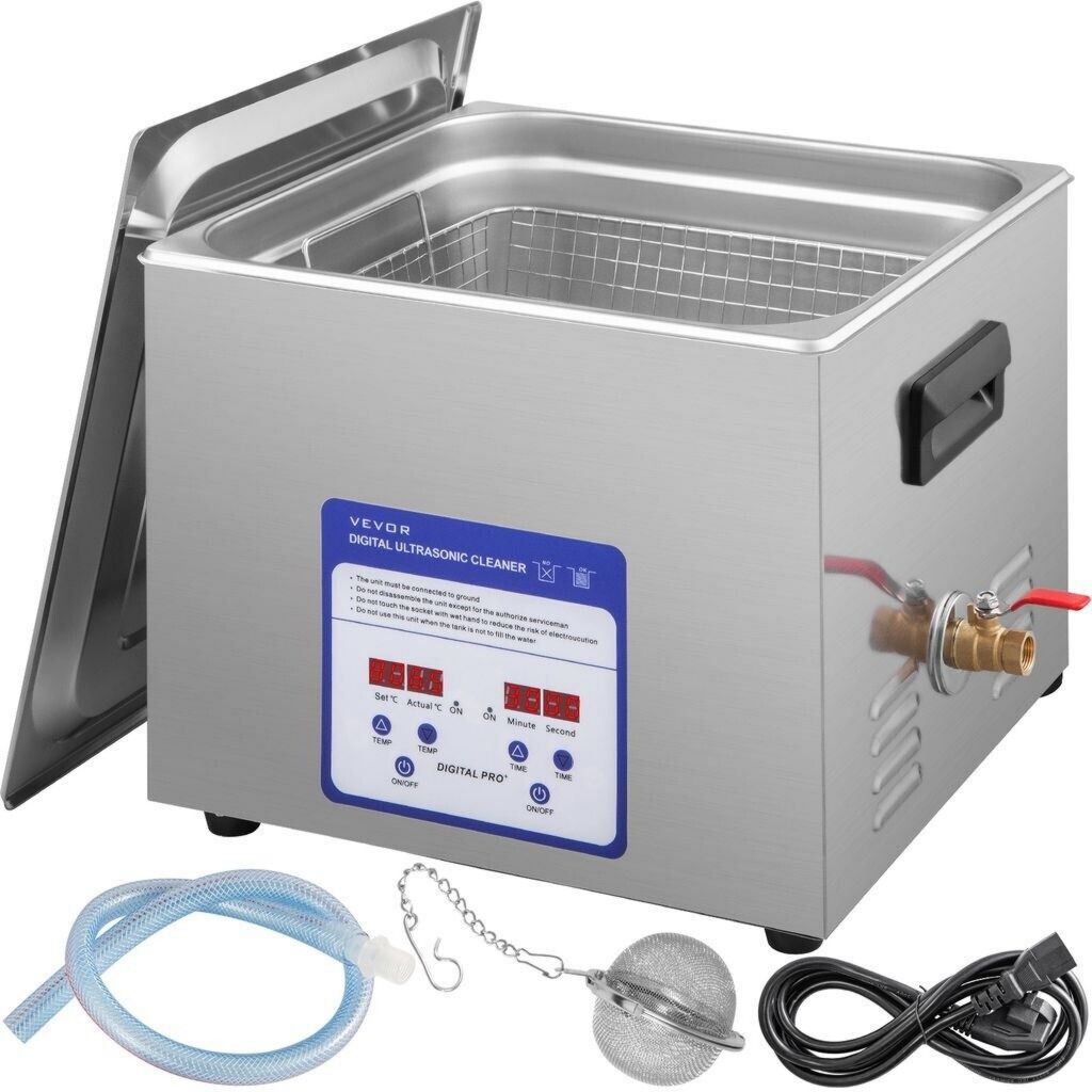 Bac ultrason 400 W – VEVOR TH-060A Corbeille de nettoyage Carrée – protection IP20