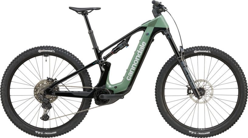 Vélos électriques 100 Nm Cannondale Moterra Carbon 2 2025 jade 36 V 250 W Avec fourche de suspension, Avec batterie intégrée au cadre Moteur pédalier